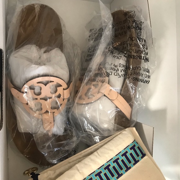 Tory Burch Miller Cloud Sandals Size 7.5 
Color: Orange Bright Peach/ Natural - Picture 9 of 12